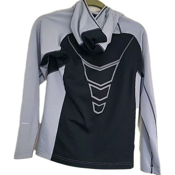 NIKE PRO DRI FIT PULLOVER HOODIE HOODED SWEATSHIRT Boys L Reflective Thumbholes - Picture 5 of 16